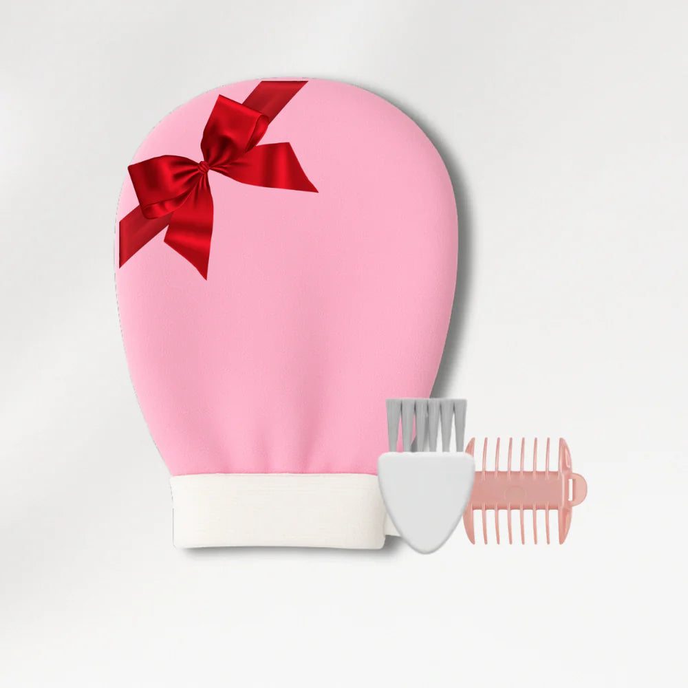 Set Guante Exfoliante, Peine Guía y Cepillo de Limpieza